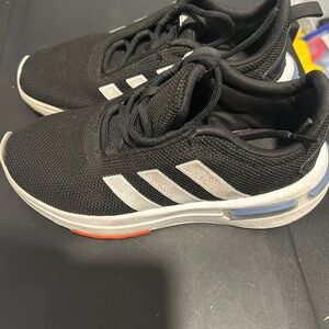 Adidas Black Mesh Sneakers with White Stripes